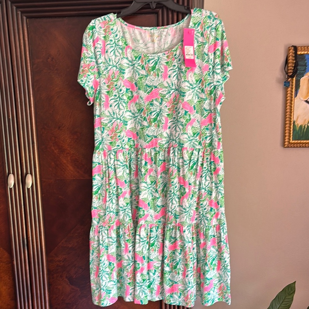 Lilly Pulitzer Pink and Green Mini Dress
